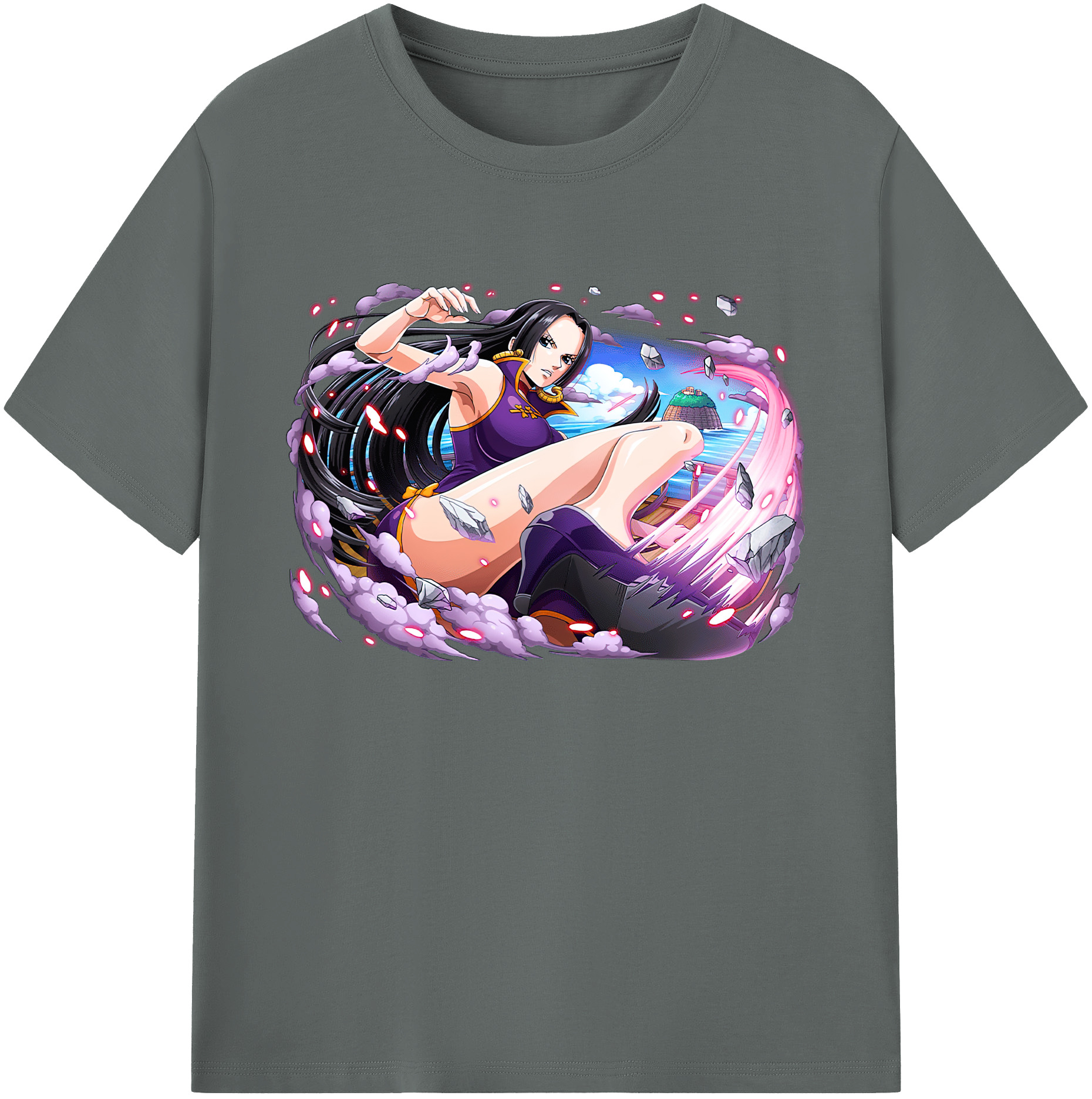 ワンピース ボア・ハンコック ONE PIECE Boa·Hancock 綿100％ メンズ半袖Tシャツ｜肌触りやわらか＆通気性